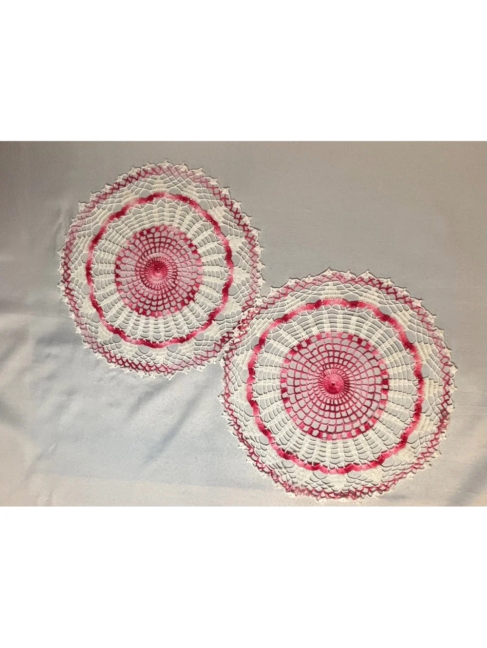 Set of 2 Vintage Crocheted Doilies, 12